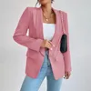 Moda primavera traf jaqueta feminina 25 34 sólido poliéster algodão não estiramento manga longa senhora do escritório blazers em outerwears 240228