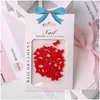 Decoraciones de arte de uñas 30 unids Piezas de encantos Rojo P Bowknot Forma de corazón 3D Veet Decoración Accesorio DIY Resina Joyería de invierno Manicura Drop Deliv Otdwr