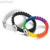 Bracelet Rainbow Color Silicone Tressé Corde Snap Bracelets fit 18mm Interchangeable GingerSnap Bracelet Bracelets Cadeau NN-718 ldd240312