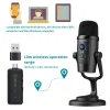 Microfones Microfone USB BOYA BYPM500W com fio / sem fio, um cardióide de função dupla e um monitor omnidirecional, microfone de mesa para jogos