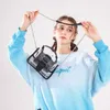 2024 Yaz Yeni Şeffaf Çanta Kadınlar Jelly Moda Trendi Mini El Taşımı Küçük Zincir Eğik Çökme 240312