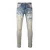Designer Men Fashion Distressed Ripped High-End Quality Straight Retro True Top Quality Motorcykelbyxor Retro Streetwear Casual Sweatpants Joggers Jeans Cotton