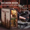 Cutebee 3D Puzzle Wood Book Nook Kit Diy Dollhouse Bookhelf Toys Miniature House Booknook With Dustproakt Cover Gift 240304