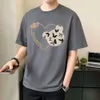 メンズコットンショートスリーブTシャツ夏のソリッドユースファッションルーズラウンドネックプルオーバーカジュアル汎用性のある底