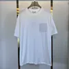 Erkek Tişörtler Tasarımcısı 2024 Yaz Yeni Lüks Moda Göğüs Yanlış Cep İşlemeli Erkek ve Kadınlar Kısa Kollu T-Shirt Top Ya4t