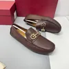 Gancini, chaussures de conduite à boucle pour hommes de marque de créateur de luxe, pieds en cuir de veau noir et chanvre bas, savoir-faire "tubulaire"