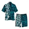 Survêtements pour hommes Chemise hawaïenne 2pcs Costume 3D Chemises d'impression Short de plage surdimensionné Casual Set Vacances Hawaii Streetwear Mode Homme Vêtements