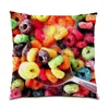 Pillow Sweets Food Jelly Beans Print Pillowcase Home Decor Gift Throw Cover Living Room 45x45 Single Sided E0825