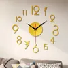 Horloge décorative montre moderne bricolage muet mur décor à la maison bureau 3d miroir Surface autocollant horloges géant sans cadre Tool3256