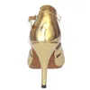 Scarpe da ballo Scarpa Elisha Tacco personalizzato Sandalo da ballo latino open toe color oro da donna