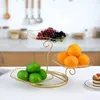 Platos decorativos Fácil de instalar Cesta de verduras de tres capas Estante de almacenamiento de postres impermeable de 3 capas Arte del hierro que no se deforma fácilmente