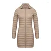 Trenchs de femmes Santelon Femmes Long Parka Chaud Manteau avec capuche Femme Hiver Extérieur Rembourré Coton Vêtements Ultraléger Portable Outwear