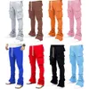 Джинсовые брюки мужские S плюс размер карго дизайн на заказ расклешенная пот уличная одежда мужская стопка 791