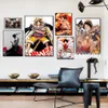 Paintings Japan Anime One Piece Poster Wall Art Print Wanted Luffy Fighting Canvas Pictures For Home Living Room Bedroom Decor Pai249R