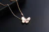 V Necklace High version s925 Silver Fan Family Butterfly White Fritillaria Necklace Korean Version Simple Fairy Clavicle Chain Pendant Special Live Broadcast