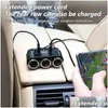 Isqueiro de carro 12V-24V Soquete Splitter Plug Led Usb Carregador Adaptador Porta 3 Way para Telefone Móvel DVR Acessórios Drop Delivery A Otpyv