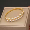 Jewelry Niche Light Full of Diamond Leaves Bracelet Amplitude Folding Gesture B454