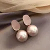 Stud Earrings 2024 S925 Silver Needle Celebrity Pearl Hong Kong Style Temperament For Women Jewelry Gift