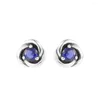 Studörhängen 2024 925 Sterling Silver September Birthstone Eternity Circle For Women Jewelry Ear Pendientes