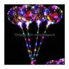 Autres fournitures de fête festive 24 pouces hélium transparent LED ballon clignotant Bobo avec autocollants plumes de dessin animé paillettes pour Festiv Dhpwy