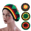 Berets Beret Chapéu de Malha para Homens Mulheres Jamaican Rasta Knit Beanie Chapéu 2024 Inverno Multi-Cor Folhas Hip Hop Fashion Haircover