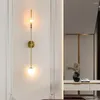 Vägglampkonstdesign 2 ljus vardagsrum grå/bärnsten/vitt glas kafé el sconce guld g9/e14 glödlampa dekoratio