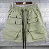 Herenshorts Fasion Multi Pocket Patchwork Gewassen Cargo Heren Dames Trekkoord Vintage Groothandel Kleding