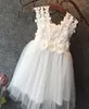 Vieeoease Girls Dress Flower Kids Odzież 2018 Summer Fashion Sleveless Kamizelka koronka Tutu Princess Party Sukienka KU1372771584