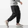 Männer Hosen 2024 Casual Cargo Baumwolle Männer Tasche Lose Gerade Elastische Arbeitshose Fit Jogger Männliche Große Größe