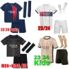 Dzieci 2024 PSGES MBAPPE SOCCER Jerseys di Maria Wijnaldum Sergio Ramos Hakimi Fourth Maillots de 23 24 25 Nowy zestaw piłkarski Paris Icardi Verratti Trzeci czwarty black top