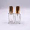 Atomiseur de parfum en verre carré de 15 ml, bouteille de parfum vide bouchon noir en or argenté, bouteilles de pulvérisation de cosmétiques de 15 ml F2244 Whpts Ptbgh