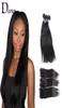 Part Middle Part 3 Part Top Lace Closure With 3 Bundles Silky Straight 100 Human Hair Brazilian Peruvian Indian Malaysian 1334657