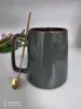 700 ml Europe Retro Ceramic Mug avec cuillère Coffee Creative Office Tea Drink Drinkware Couples Gift 240401