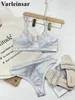 Glänzende Pailletten Hohe Taille Bikini Weiblichen Badeanzug Frauen Bademode Zwei-stück Bikini set Gepolsterte Badende Badeanzug Schwimmen V4213 240309