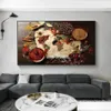 Målningar kök väggdekorationer colorf kryddor mat karta för restaurang heminredning duk modern affisch konst cuadros print235s drop dhxaw