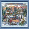 Treasure time winter castle home decor painting Handmade Cross Stitch Embroidery Needlework sets counted print on canvas DMC 14CT248D