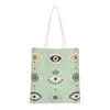 Shopping Bags Custom Eye See You Canvas Bag Women Washable Groceries Evil Eyes Mystic Abstract Art Shopper Tote