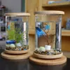 1PCS GLASS BETTA SISM TANK BAMBAME BASHE MINI MINI SISM TANK DECORATIONSACESSORIES回転装飾魚ボウル水族館アクセサリーY200330D