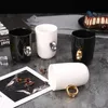 Ring Cup Couple Pair Cup Black White Diamond Mug Drinkware Personalized Coffee Mug Ceramic Water Tea Cup 240306