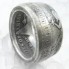 Bague de pièce de monnaie faite à la main HB11 par HOBO Morgan Dollars, vente de bijoux pour hommes ou femmes, taille américaine 8-16268m
