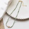 Natürliche Stein burmesische Jade Halskette Süßwasser Perle Anhänger Halsband Perlen Halsketten für Frauen Mode Schmuck