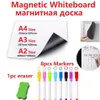 Magnetic White Board Fridge Magnets Dry Wipe White Board Magnetic Marker Pen Eraser Vinyl Whiteboard Board for Records Kitchen 201198F