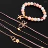 Charm Bracelets Wholesale Boho Rope & Bangles For Women Bohemian Beaded Bracelet Femme Set Multilayer Jewelry