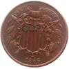 Pièces de monnaie américaines 1865 à 1873, 9 pièces différentes Dates pour choisir deux cents, 100% en cuivre, vente 323e