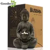 Goodeco Buddha Statue Home Decor Resin Buddha Tealight Holder Zen Figurines Room Decoration Budas Candle Holder Garden Sculpture 2316U