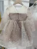 Robe de soirée d'automne et d'hiver pour filles, paillettes scintillantes, manches longues, princesse bouffante, pour anniversaire formel, E0718 240301