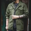 Maden m65 jaquetas para homens exército verde oversize denim jaqueta militar vintage casual blusão sólido casaco roupas retro solto 240227