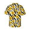 Chemises décontractées pour hommes tournesol sur zèbre chemise hawaïenne hommes plage imprimé animal floral à manches courtes style de rue vintage chemisiers surdimensionnés