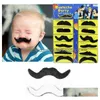 Autres fournitures de fête d'événement 12pcs / set costume d'Halloween fausse moustache moustache drôle barbe moustache pour ADT enfants jouets SL46 Drop Deliver Dhizv