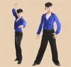 Stage Wear Boy Latin Dancewear Ruffly Blue White Black Ballroom Modern Boys Dance Costumes Clothes Dress